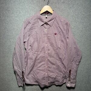 Cinch Women's XL Long Sleeve Button Down Shirt Pink Geometric MSW9165010 Western